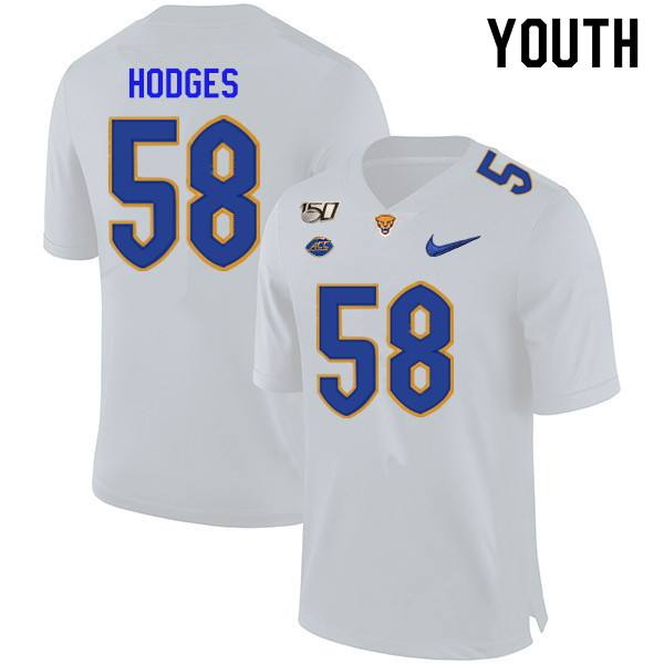 2019 Youth #58 Brandon Hodges Pitt Panthers College Football Jerseys Sale-White